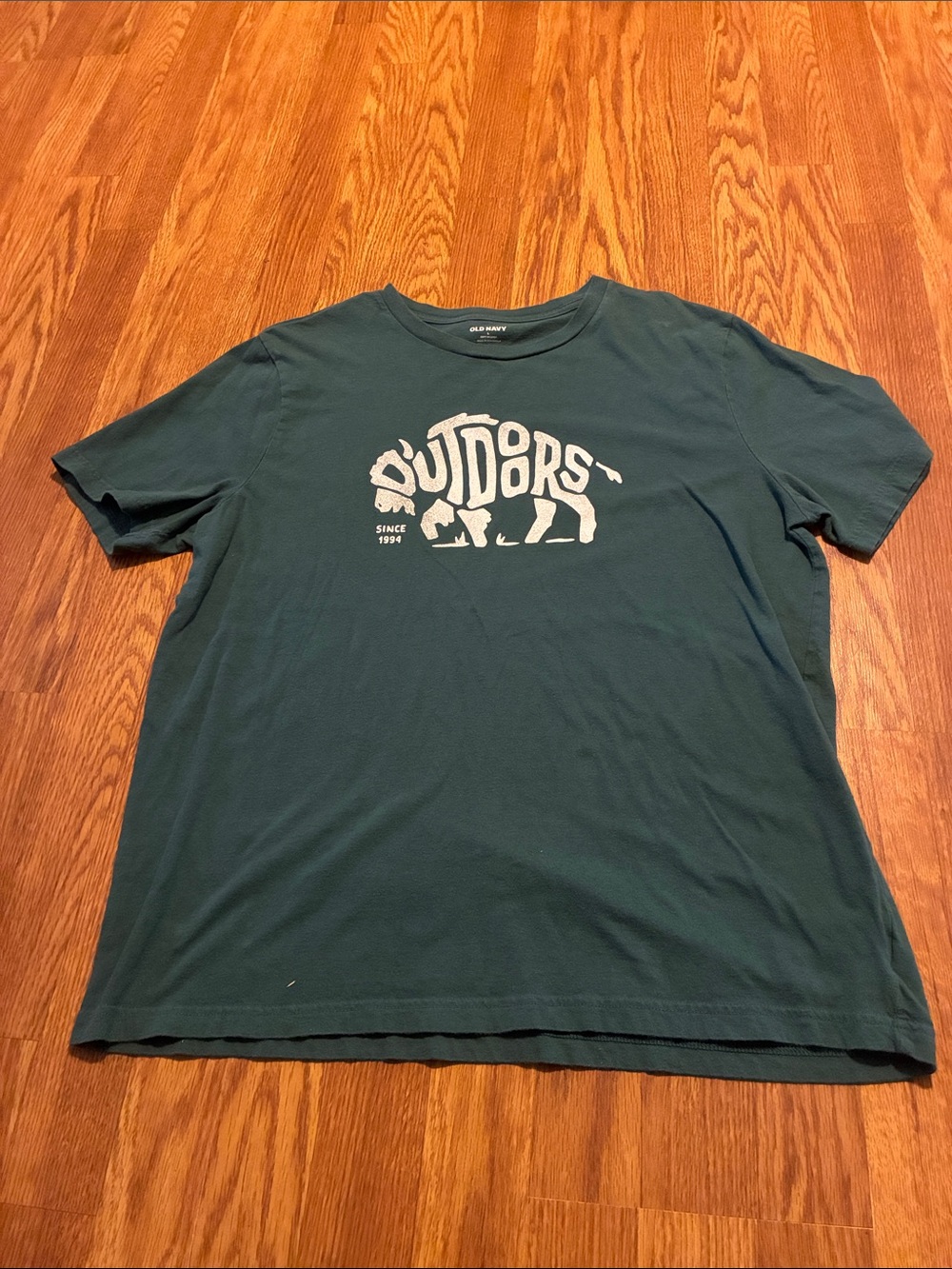Old Navy Men's Dark Teal 'Outdoors' Graphic Short Sleeve Tee